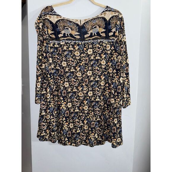 Lucky Brand multicolored floral dragon button front blouse size 1x - Picture 5 of 6